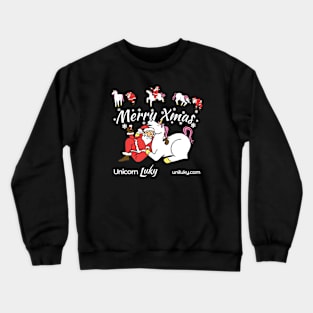 Xmas in black with Unicorn Luky and Santa Crewneck Sweatshirt